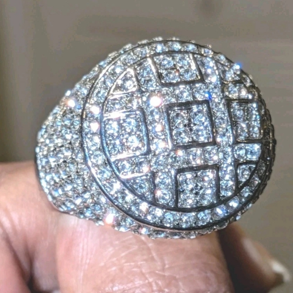3Ct Round Lab-Created Diamond 14K White Gold Plated Pave Men's Pinky Ring Sz 9